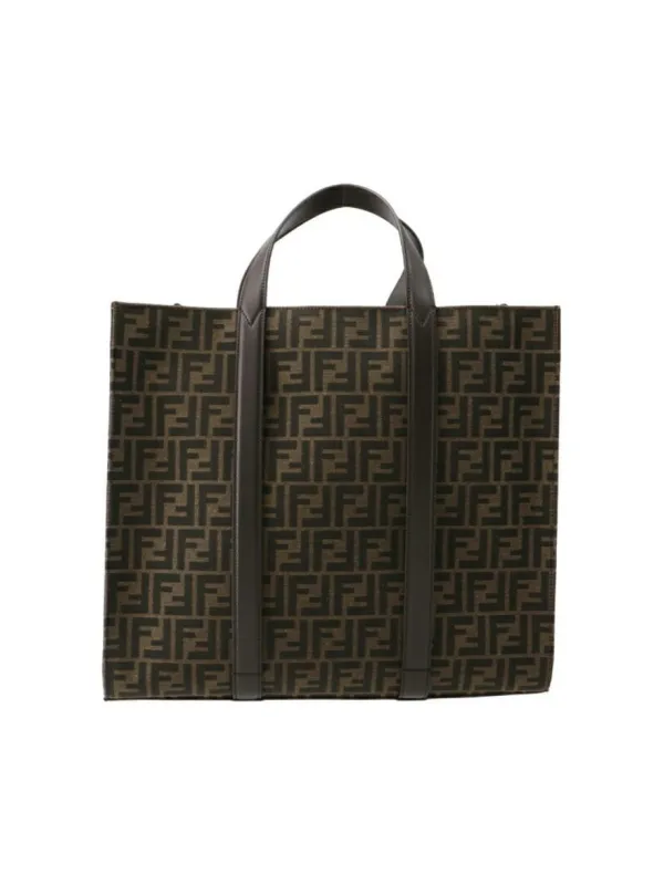 Product FENDI Cow Leather Tote Bag Shopping Bag Brown Image