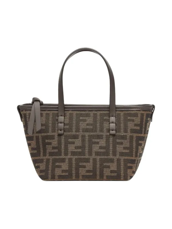Product FENDI FF Calfskin Tote Bag Shopping Bag Brown Image