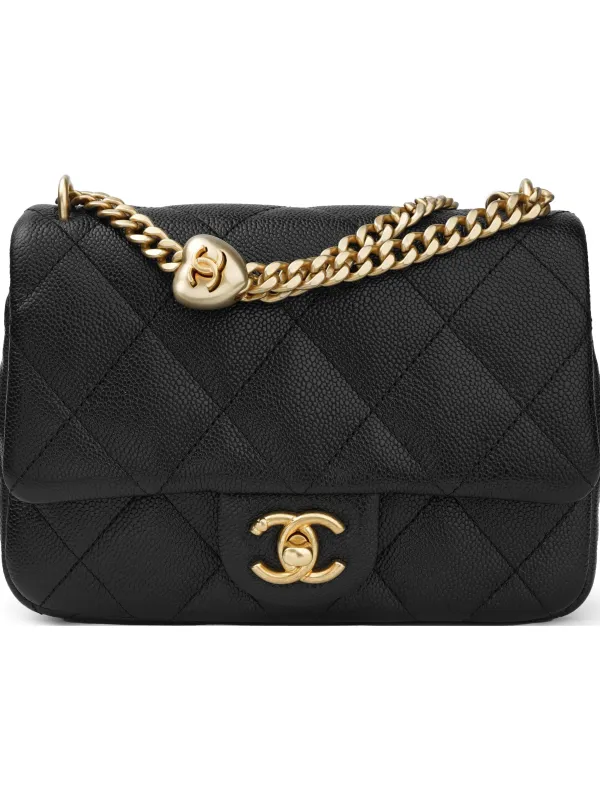 Product CHANEL Beaded Cow Leather Square Chubby Black Image