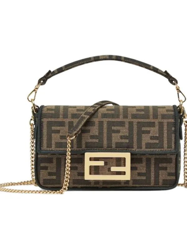 Product FENDI Baguette Mini Jacquard Ff Fabric Bag Brown Image