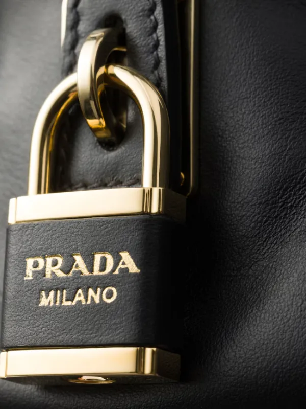 Product PRADA Re-Nylon and leather small top-handle bag with padlock Image