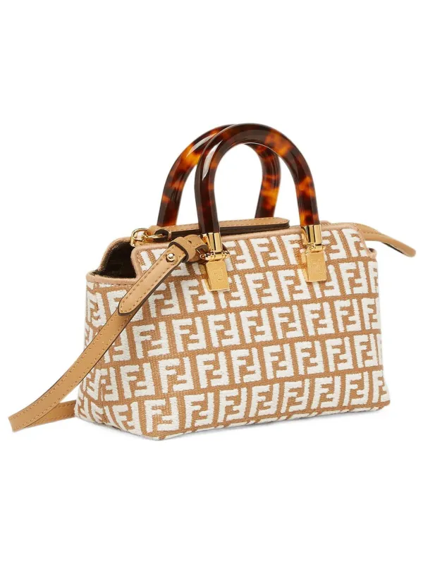 Product FENDI By The Way Mini Boston Bag Handbag Women's Brown White Image