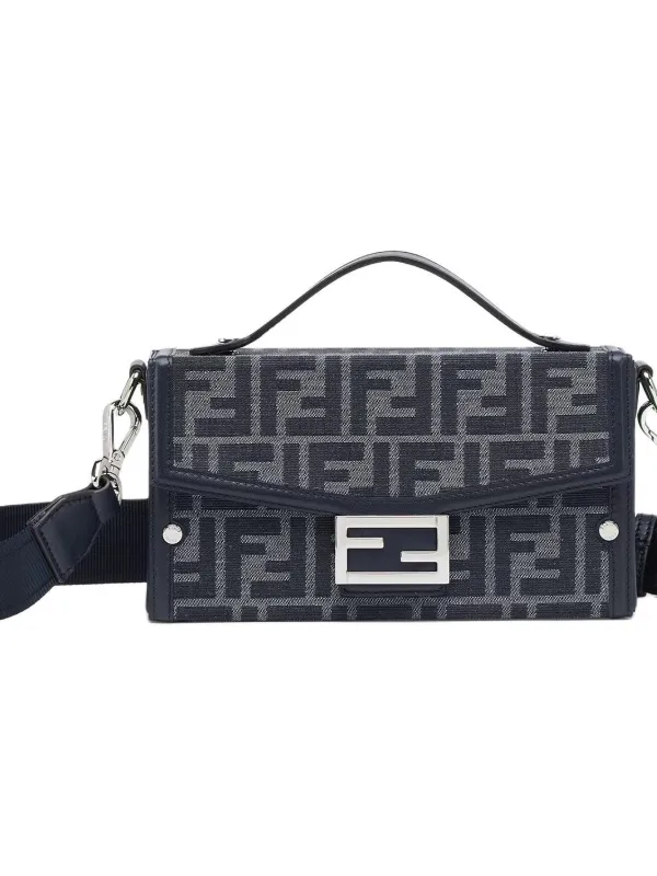 Product FENDI BaguetteTrunk Polyester Crossbody One Shoulder Handbags Men's Blue Image
