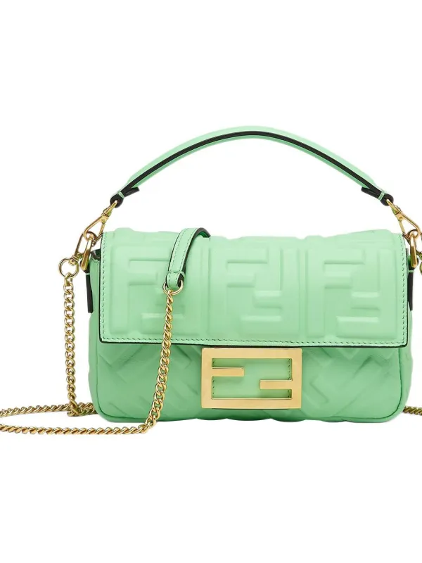 Product FENDI Baguette Lambskin Baguette Bag Crossbody Bag Handbag Shoulder Bag Mini Women's Green Image