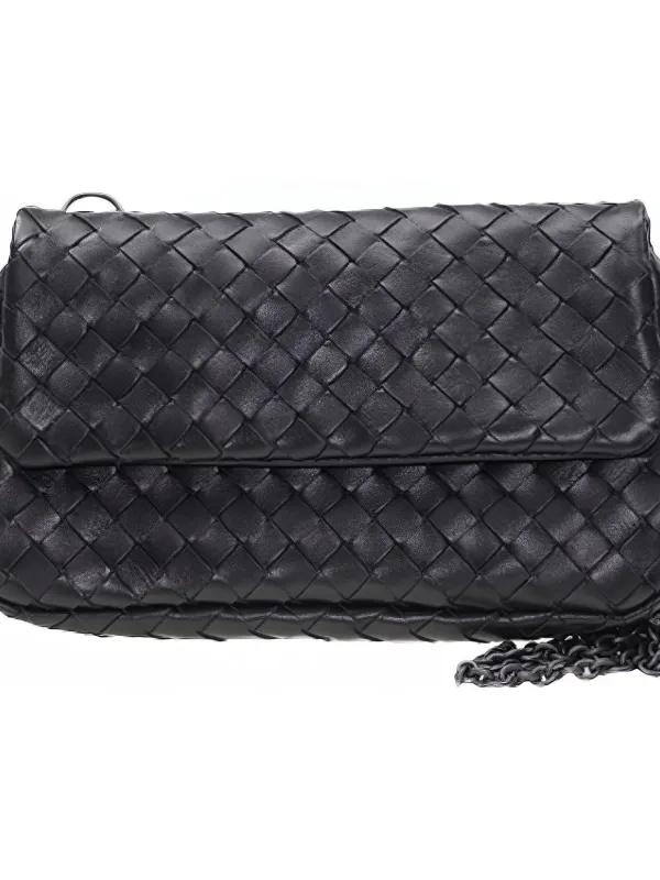 Product Bottega Veneta Sheepskin Messenger Bag Crossbody Bag Black Image