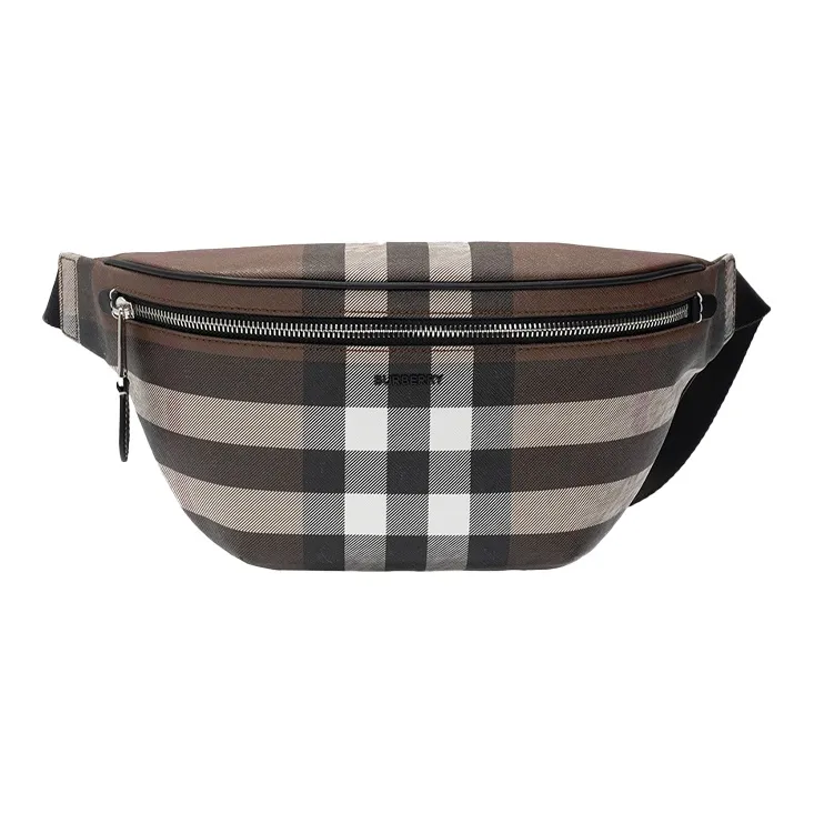 Burberry Canvas One Shoulder Crossbody Bag Dark Birch Brown
