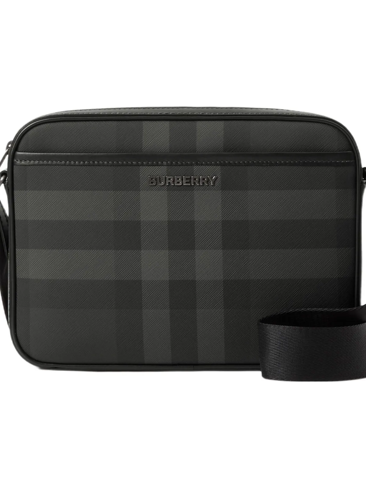 Burberry Calfskin Embellishment Shoulder Bag Charcoal Black