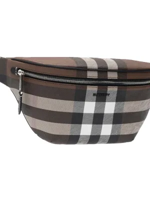 Burberry Canvas One Shoulder Crossbody Bag Dark Birch Brown