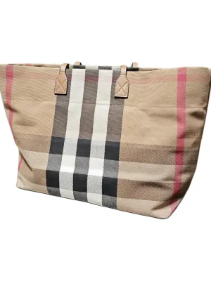 Burberry Cotton Tote Bag Birch Brown