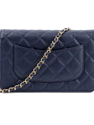 CHANEL WOC Grained Embossed Navy Blue