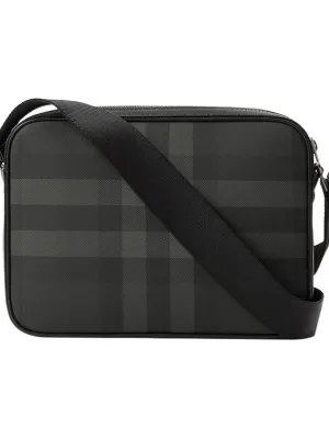 Burberry Calfskin Embellishment Shoulder Bag Charcoal Black