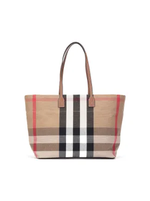 Burberry Cotton Tote Bag Birch Brown