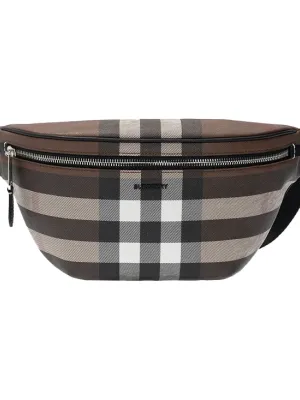 Burberry Canvas One Shoulder Crossbody Bag Dark Birch Brown