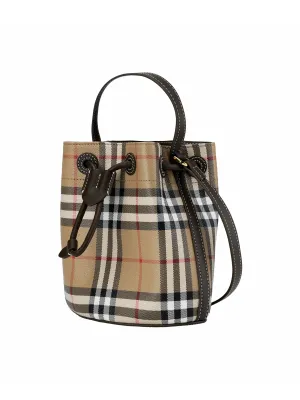 Burberry Polyurethane Bucket Bags Beige