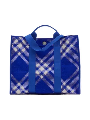 Burberry Wool Blend Polyamide Tote Bag Knight Blue