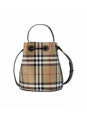 Burberry Polyurethane Bucket Bags Beige