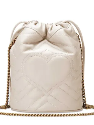 GUCCI White Leather Marmont mini