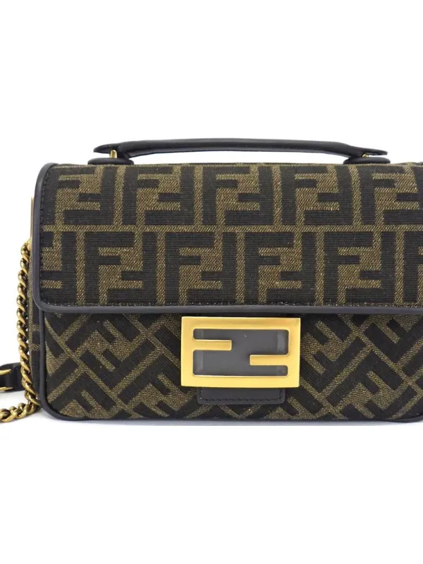 Product FENDI Baguette Calfskin Detail Baguette Bag Portable Crossbody Bag Shoulder Bag Medium Size Women's Brown Image