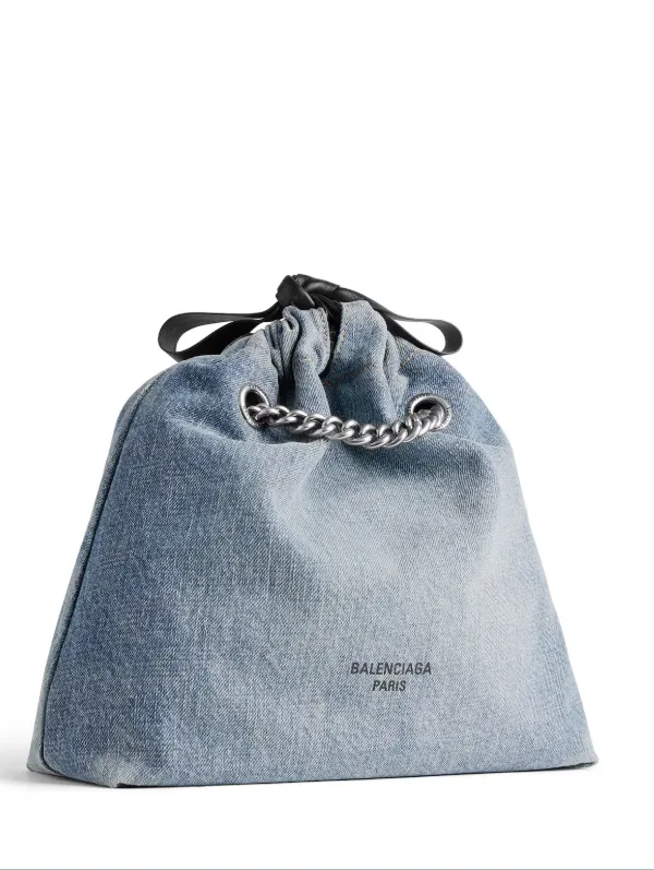 Product BALENCIAGA Crush Small Tote Bag Denim in Blue Image