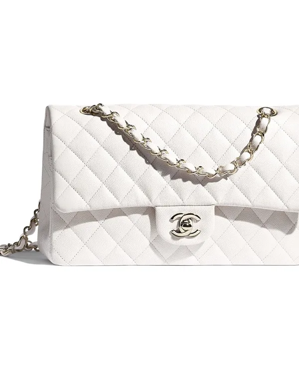 Product CHANEL Classic Flap CF Textured Calfskin Chain White Image