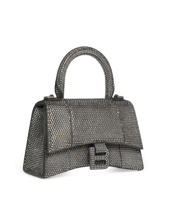 Product BALENCIAGA Hourglass Xs Handbag With Rhinestones in Grey Image