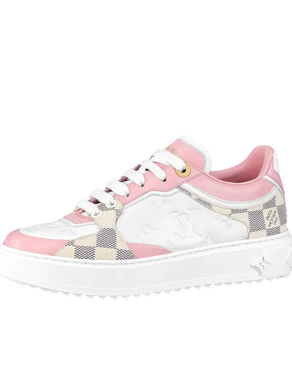 Product LOUIS VUITTON Time Out Sneakers 'White With Plaid And Logo Monogram' Image