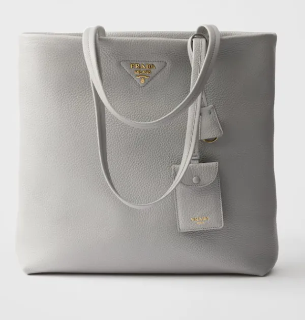 Product PRADA Large leather tote bag Granite Gray Image