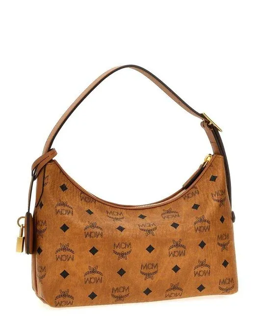 Product MCM Brown Small Aren Visetos Zipped Crossbody Bag Image